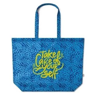 NWT 'Take Care of Yourself' Packable Tote Bag Blue - Tabitha Brown for Target